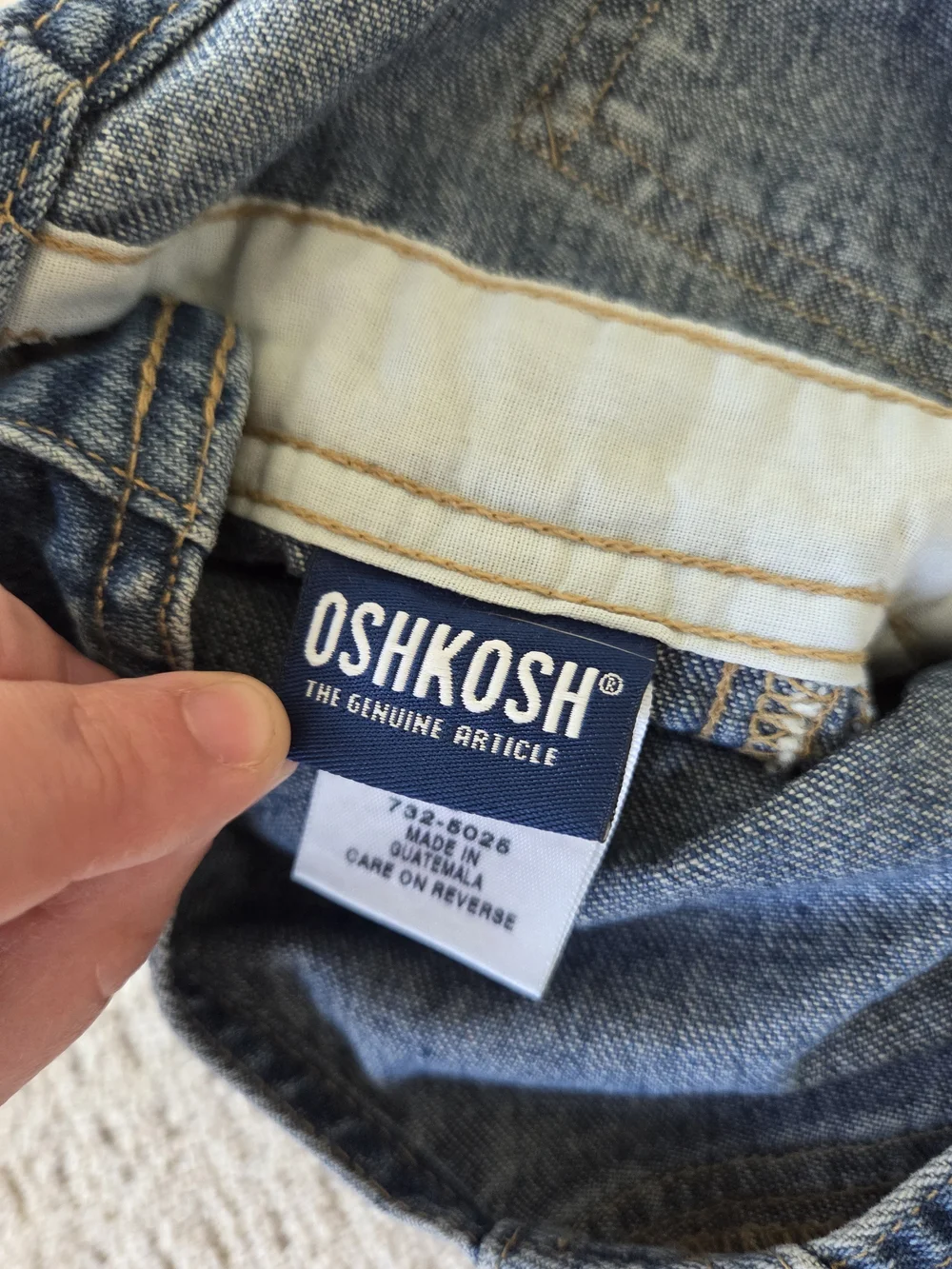 90's Vintage OshKosh B'gosh Dark Blue Denim Kids Shortall Overalls